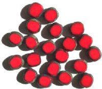 20 10x9mm Opaque Red Oval Window Beads with Speckles